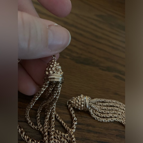 Kendra Scott Acorn Lariat Long Wrap Rose Gold Rope Tassel Necklace - Picture 3 of 5